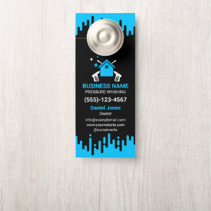Professionele Zwarte en Blauwe Drukreiniging Deurhanger