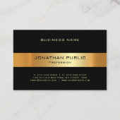 Professionele zwarte en Gold Sjabloon - Moderne Visitekaartje (Achterkant)