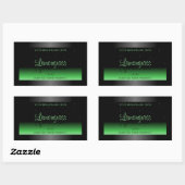 Professionele zwarte en groene productlabel Glitte Rechthoekige Sticker (Vel)