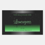 Professionele zwarte en groene productlabel Glitte Rechthoekige Sticker (Voorkant)