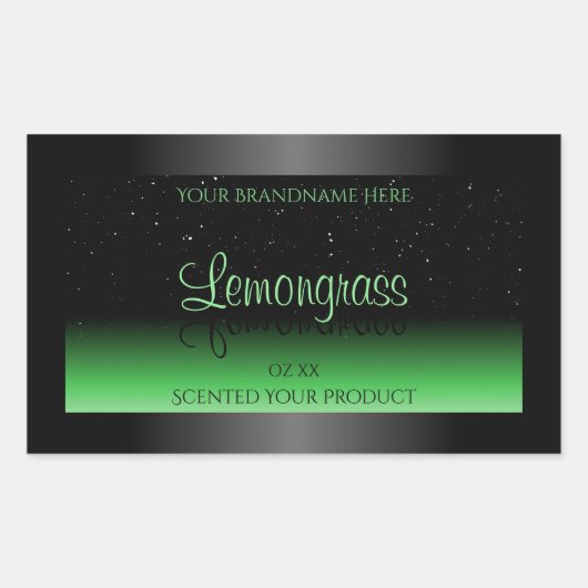 Professionele zwarte en groene productlabel Glitte Rechthoekige Sticker (Voorkant)