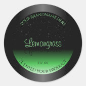 Professionele zwarte en groene productlabel Glitte Ronde Sticker (Voorkant)
