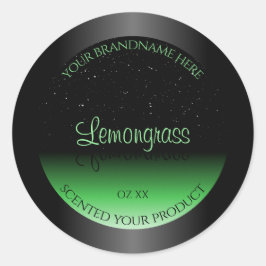 Professionele zwarte en groene productlabel Glitte Ronde Sticker