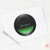 Professionele zwarte en groene productlabel Glitte Ronde Sticker (Envelop)