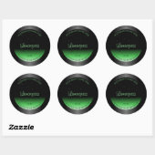 Professionele zwarte en groene productlabel Glitte Ronde Sticker (Vel)