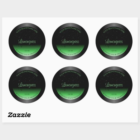Professionele zwarte en groene productlabel Glitte Ronde Sticker (Vel)