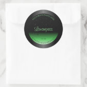 Professionele zwarte en groene productlabel Glitte Ronde Sticker (Tas)