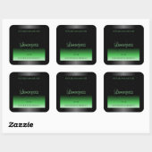 Professionele zwarte en groene productlabel Glitte Vierkante Sticker (Vel)
