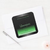 Professionele zwarte en groene productlabel Glitte Vierkante Sticker (Envelop)