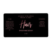 Professionele zwarte en Roos Gold Hair Serum-etike Etiket (Voorkant)