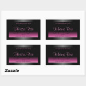 Professionele zwarte en roze productlabels Glitter Rechthoekige Sticker (Vel)