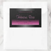 Professionele zwarte en roze productlabels Glitter Rechthoekige Sticker (Tas)