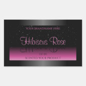 Professionele zwarte en roze productlabels Glitter Rechthoekige Sticker (Voorkant)