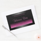 Professionele zwarte en roze productlabels Glitter Rechthoekige Sticker (Envelop)