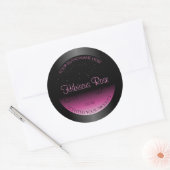 Professionele zwarte en roze productlabels Glitter Ronde Sticker (Envelop)