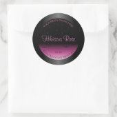 Professionele zwarte en roze productlabels Glitter Ronde Sticker (Tas)