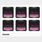 Professionele zwarte en roze productlabels Glitter Vierkante Sticker (Vel)