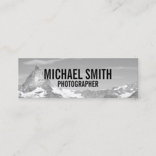 Professionele zwarte en witte fotografie mini visitekaartje (Voorkant)