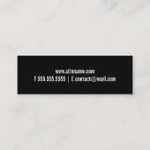 Professionele zwarte en witte fotografie mini visitekaartje (Achterkant)