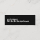 Professionele zwarte en witte fotografie mini visitekaartje (Achterkant)