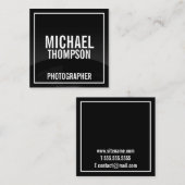 Professionele zwarte en witte fotografie vierkante visitekaartje (Voorkant / Achterkant)