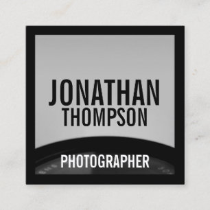 Professionele zwarte en witte fotografie vierkante visitekaartje
