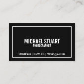 Professionele zwarte en witte fotografie visitekaartje (Achterkant)