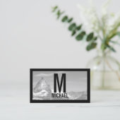 Professionele zwarte en witte fotografie visitekaartje (Staand voorkant)