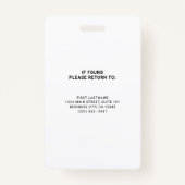 Professionele zwarte en witte grote Logo voor bedr Badge (Achterkant)