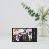 Professionele zwarte en witte handtekening 6 Foto' Visitekaartje (Staand voorkant)