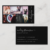 Professionele zwarte en witte handtekening 6 Foto' Visitekaartje (Voorkant / Achterkant)