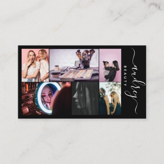 Professionele zwarte en witte handtekening 6 Foto' Visitekaartje (Voorkant)