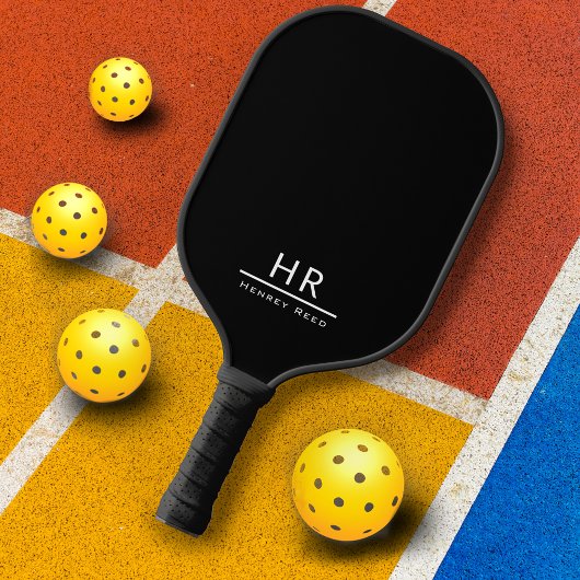 Professionele zwarte en witte Initialen Pickleball Paddle