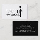 PROFESSIONELE ZWARTE EN WITTE MAKEUP VISITEKAARTJE (Voorkant / Achterkant)