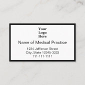 Professionele zwarte en witte medische praktijk afsprakenkaartje (Achterkant)