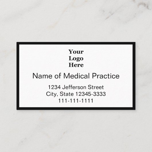 Professionele zwarte en witte medische praktijk afsprakenkaartje (Achterkant)