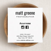 Professionele zwarte en witte pictogrammen voor so vierkante visitekaartje