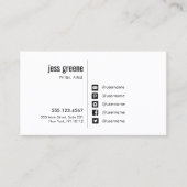 Professionele zwarte en witte pictogrammen voor so visitekaartje (Voorkant)