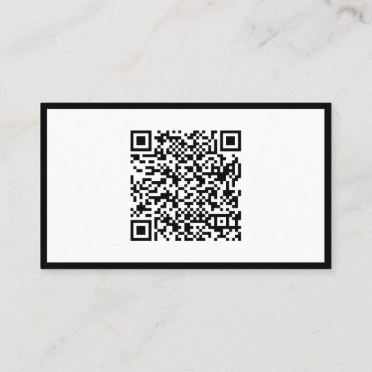 Professionele zwarte en witte QR-code Sjabloon Afsprakenkaartje (Achterkant)