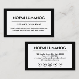 Professionele zwarte en witte sociale media visitekaartje