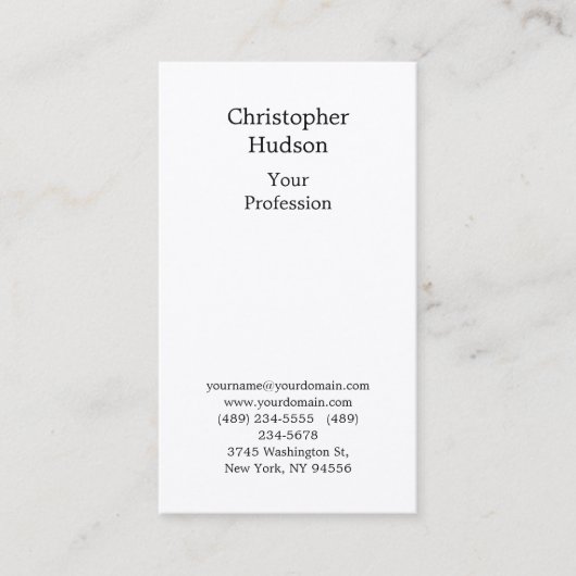 Professionele zwarte en witte vlek Premium-zijde Visitekaartje (Voorkant)