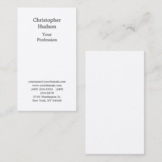 Professionele zwarte en witte vlek Premium-zijde Visitekaartje (Voorkant / Achterkant)