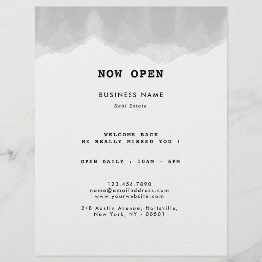 Professionele zwarte en witte Waterverf Flyer (Voorkant)