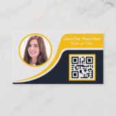 Professionele zwarte Gele voeg uw Logo QR-bedrijve Visitekaartje (Voorkant)