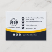 Professionele zwarte Gele voeg uw Logo QR-bedrijve Visitekaartje (Achterkant)