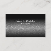 Professionele zwarte glitter Ombre Minimale QR Visitekaartje (Voorkant)