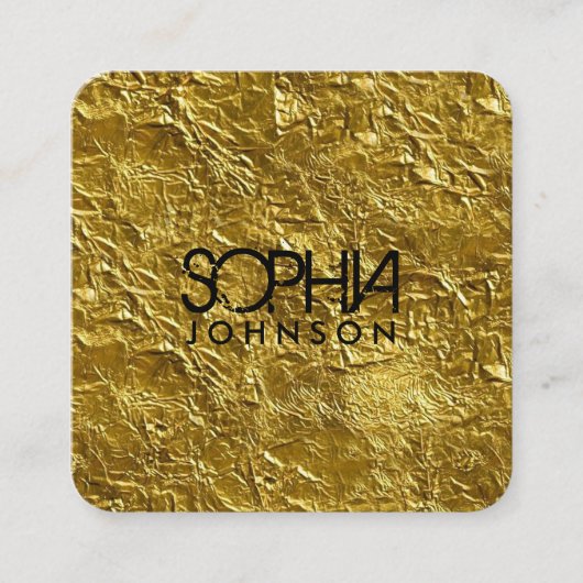 Professionele zwarte & Gold-minimalistische social Vierkante Visitekaartje (Voorkant)