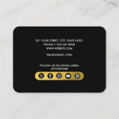 Professionele zwarte & Gold-minimalistische social Visitekaartje (Achterkant)