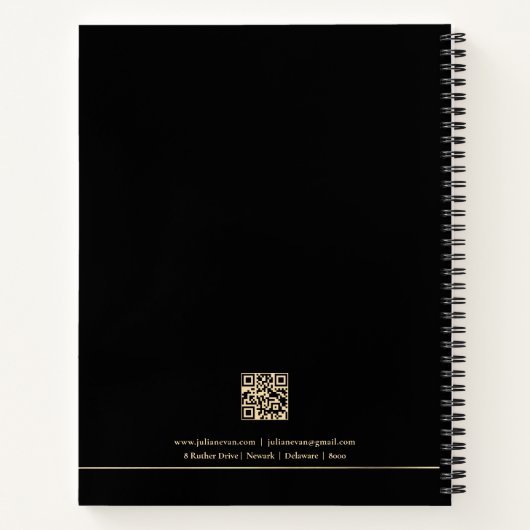Professionele Zwarte Gouden Bedrijfslogo Spiraal Notitieboek (Achterkant)