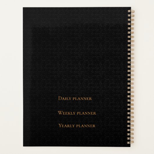 Professionele zwarte goudhandel planner (Achterkant)